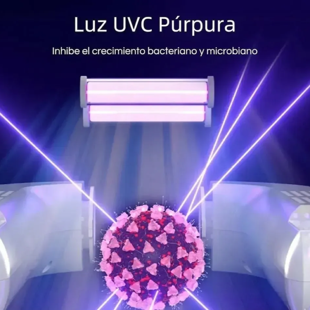 Luz UVC purpura que inhibe el crecimiento bacteriano